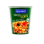 Sopa instantánea con fideos sabor vegetales Traverso 65 g