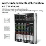 Rs Gtx8 Mesa Mixer Sonido Dj 8 Canales Bluetooth Usb Eq
