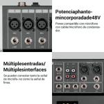 Rs Gtx8 Mesa Mixer Sonido Dj 8 Canales Bluetooth Usb Eq